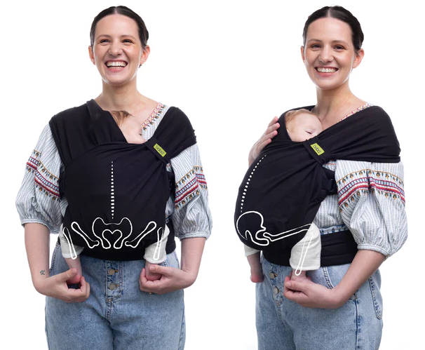 Boba Bliss Baby Carrier supports optimal hip positions
